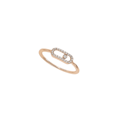 Messika Move Uno Rose Gold Pavé Diamond Ring