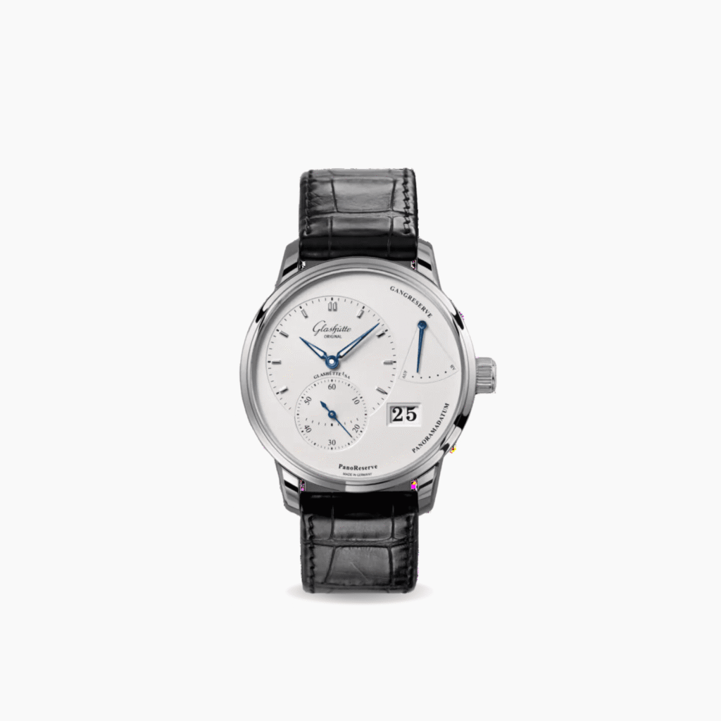PanoReserve 40 mm, Silver Galvanized Dial & Leather Strap