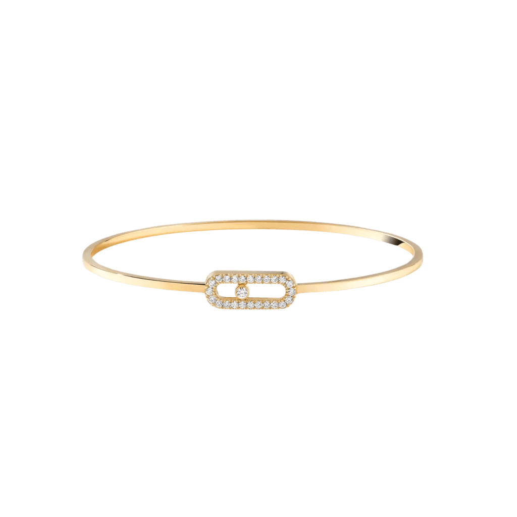 Messika Move Uno Pavé Flex Bangle Yellow Gold Diamond Bracelet