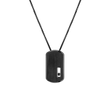 Messika Move Titanium Black Diamond & Titanium Necklace