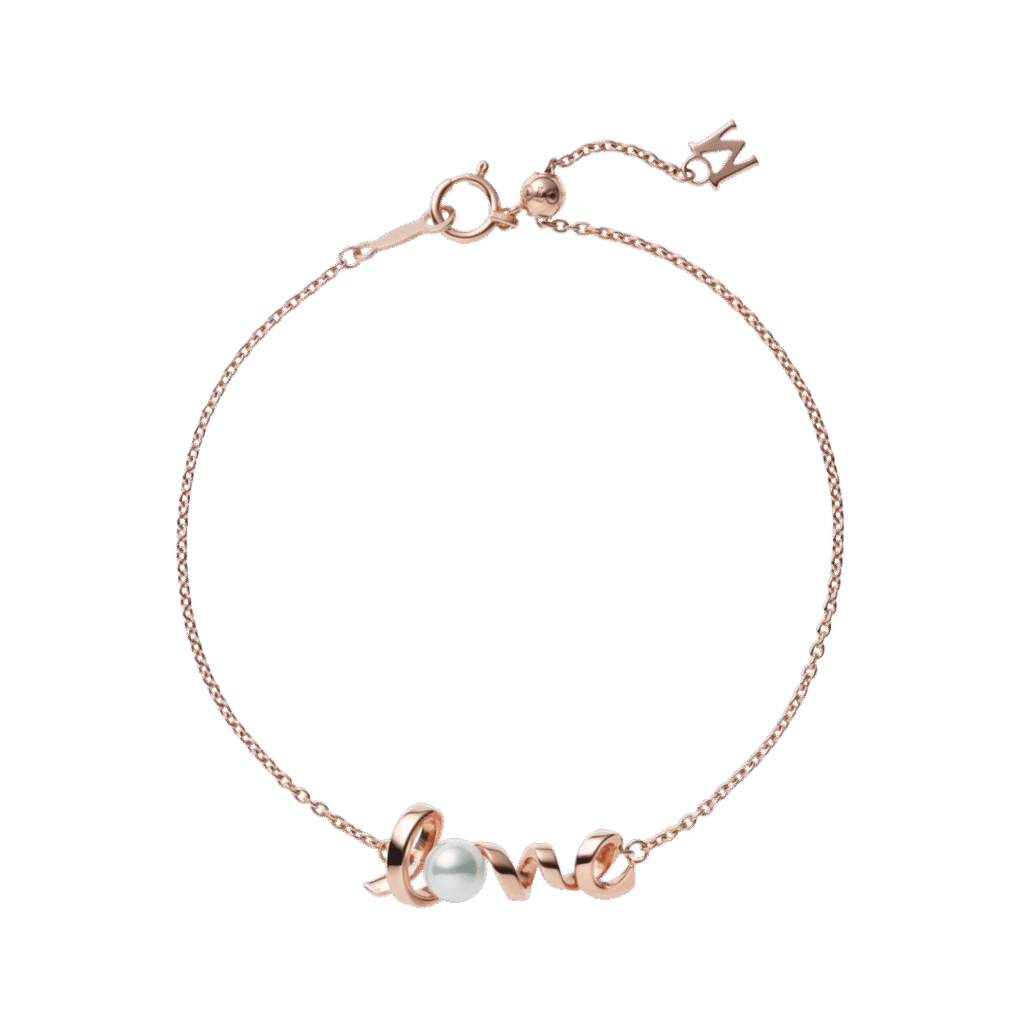 Mikimoto Akoya Cultured Pearl Love Bracelet in 18K Pink Gold