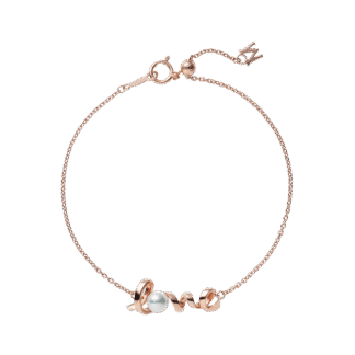 Mikimoto Akoya Cultured Pearl Love Bracelet in 18K Pink Gold