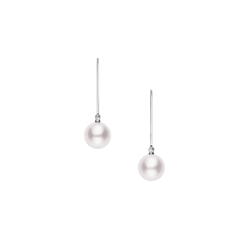 Classic Akoya Cultured Pearl Earrings in 18K White Gold