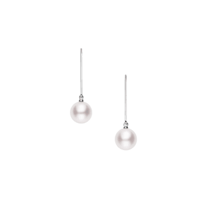 Classic Akoya Cultured Pearl Earrings in 18K White Gold