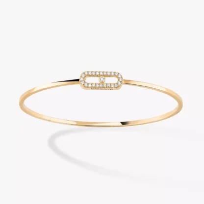 Move Uno Pavé Flex Bangle Yellow Gold Diamond Bracelet - 11134-1