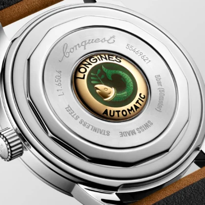 Conquest Heritage 40mm, Stainless Steel, Silver Dial - closer look - back view