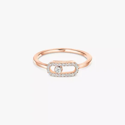 Move Uno Rose Gold Pavé Diamond Ring - Image 2
