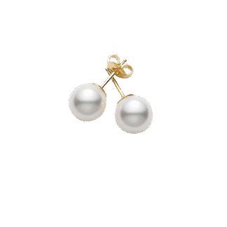 Mikimoto Akoya Cultured Pearl Stud Earrings in 18K Yellow Gold