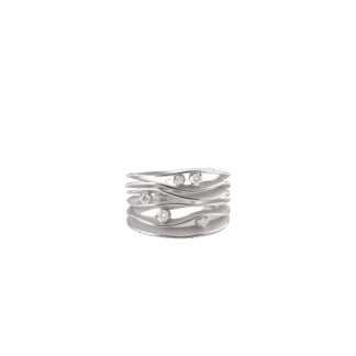 Annamaria Cammilli Dune Diamond Ring in 18k White Ice Gold