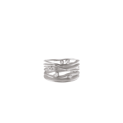 Annamaria Cammilli Dune Diamond Ring in 18k White Ice Gold