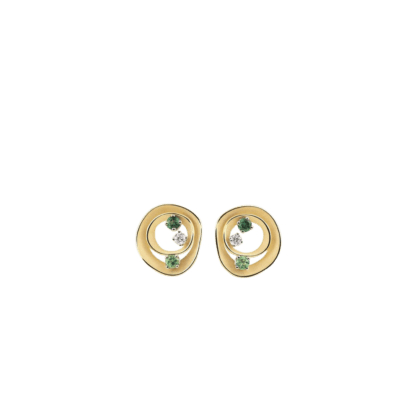 Dune Color Earrings in 18K Yellow Gold & Green Tourmaline