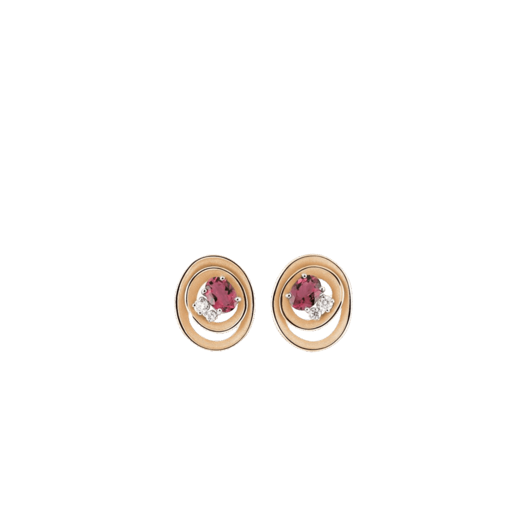 Dune Color Earrings in 18K Orange Gold & Red Tourmaline