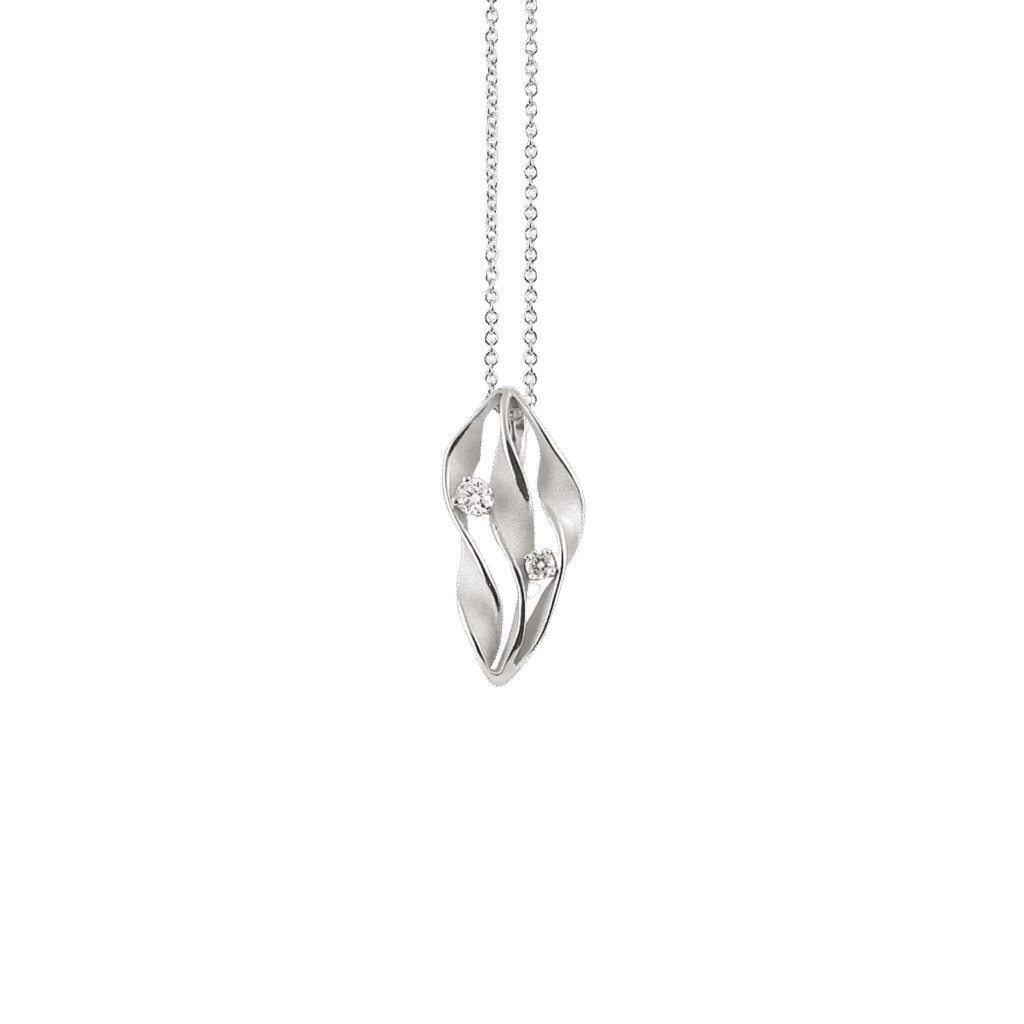 Dune Twist Pendant in 18k White Gold