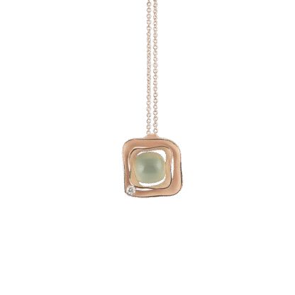 Dune Cubic Pendant in 18k Pink Gold with Prehnite