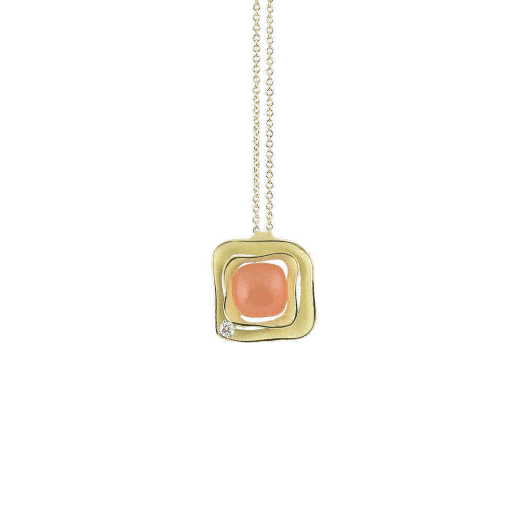 Dune Cubic Pendant in 18k Yellow Gold