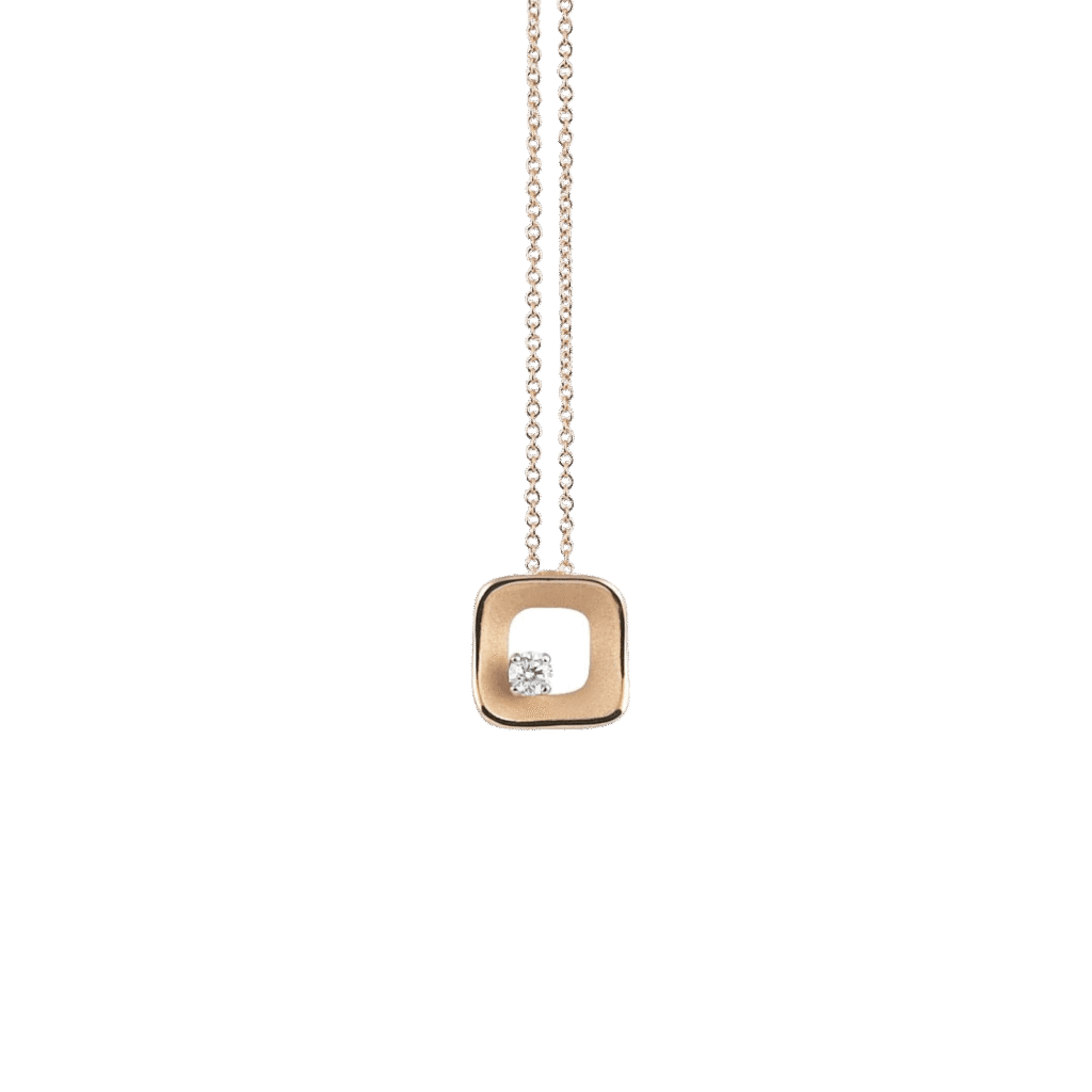My Way Square Pendant in 18k Orange Gold