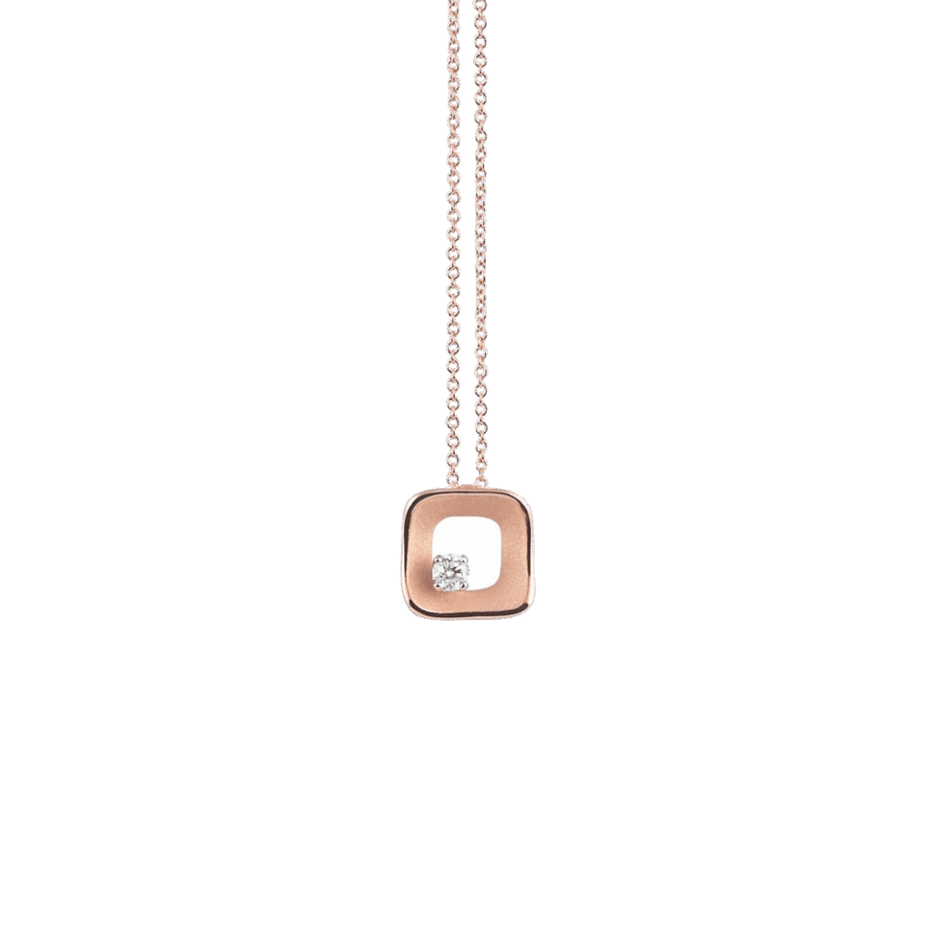 My Way Square Pendant in 18k Pink Gold