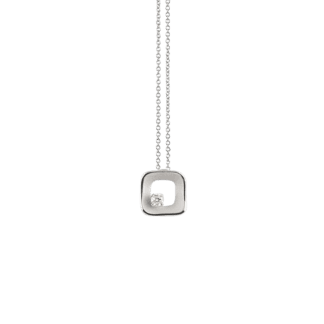 My Way Square Pendant in 18k White Gold
