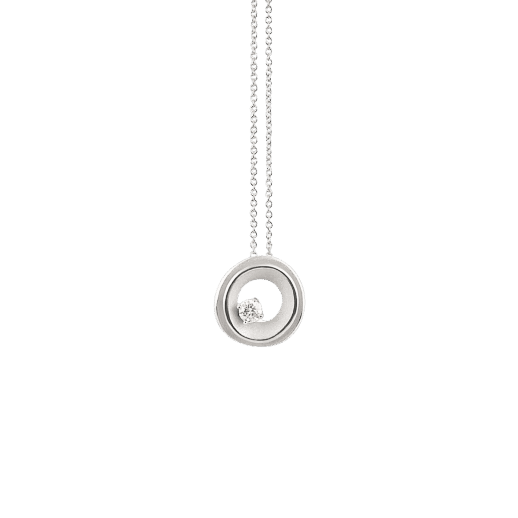 My Way Round Pendant in 18k White Gold