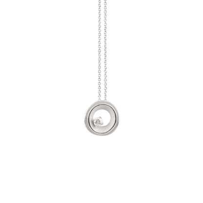 My Way Round Pendant in 18k White Gold