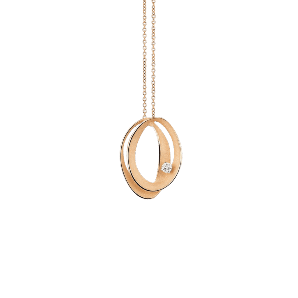 Dune Assolo Pendant in 18k Orange Apricot Gold with Diamond