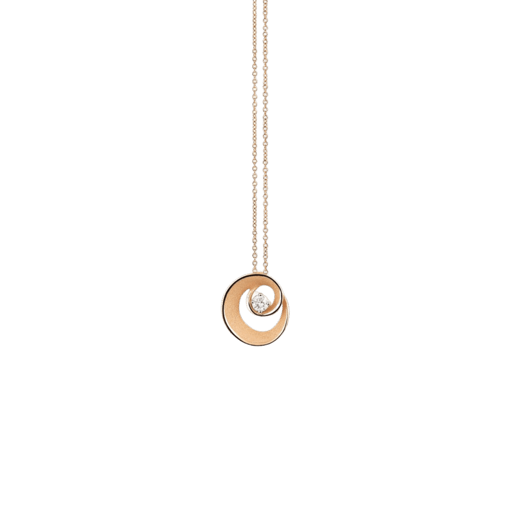 Dune Assolo Pendant in 18k Orange Gold with Diamond
