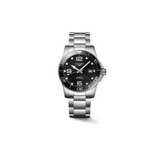 Longines HydroConquest 39 mm,Stainless Steel,Black Dial