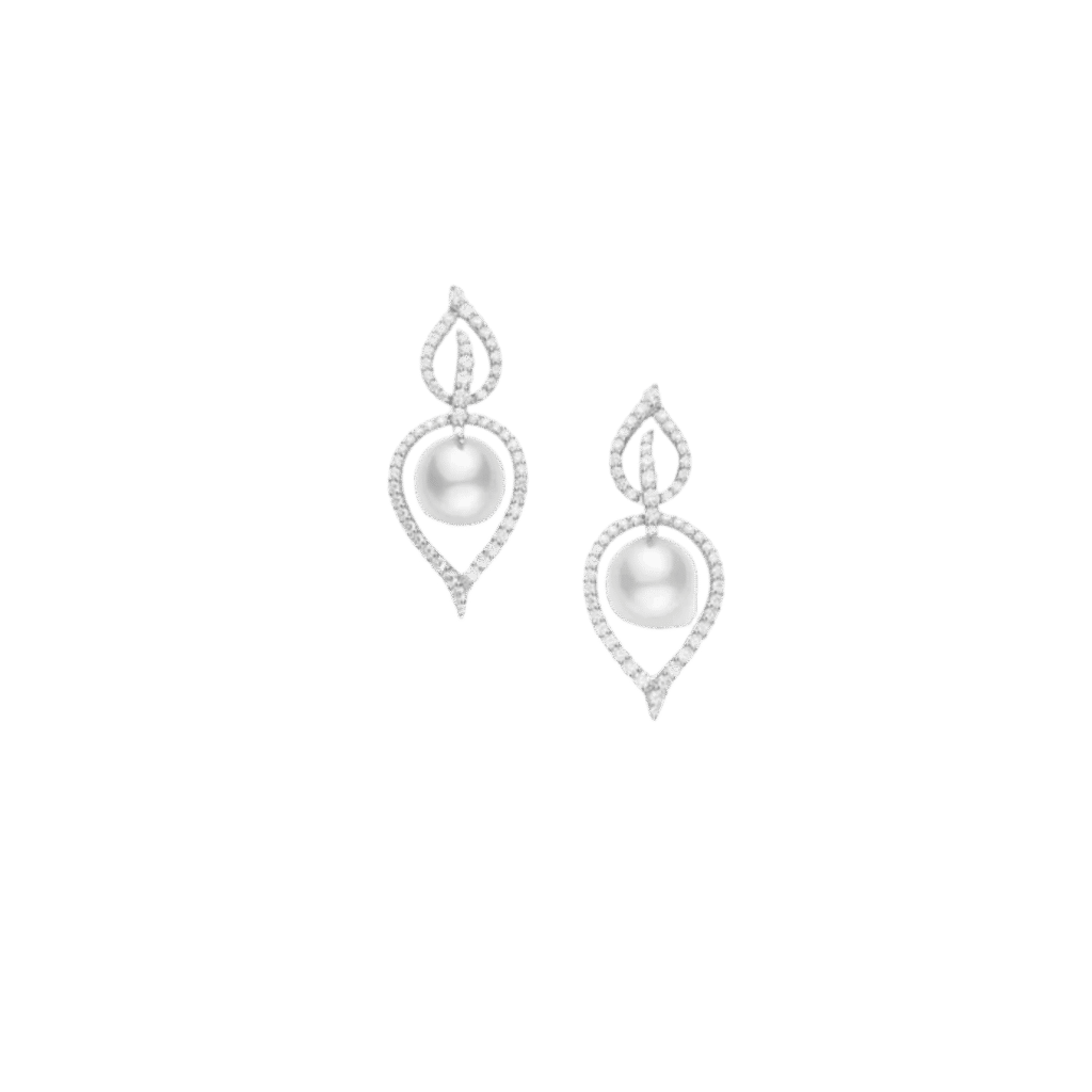 Laurel White South Sea Pearl and Diamond Drop Earrings