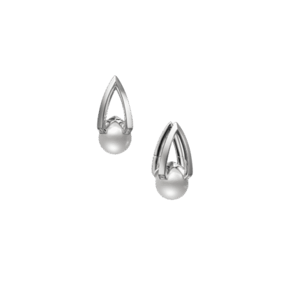 M Collection Akoya Cultured Pearl Earrings in 18K White Gold