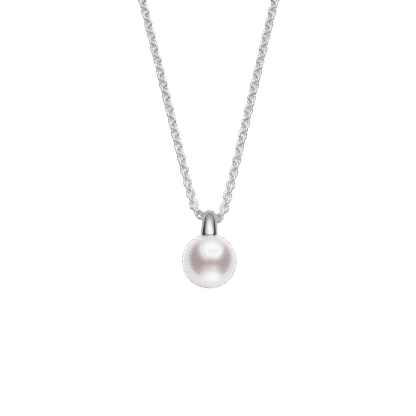 Classic Akoya Pearl Pendant in 18K White Gold