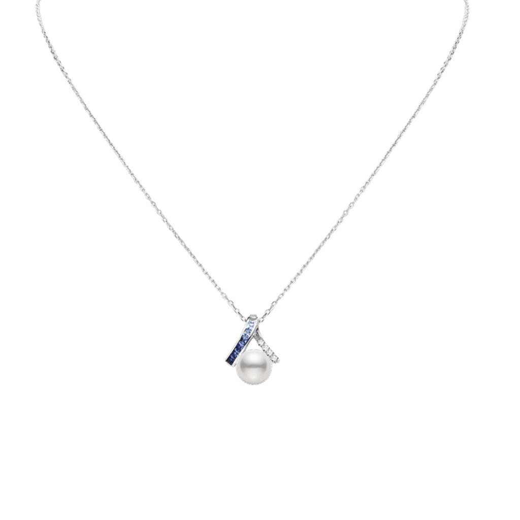 Ocean Collection Akoya Cultured Pearl and Sapphire Pendant