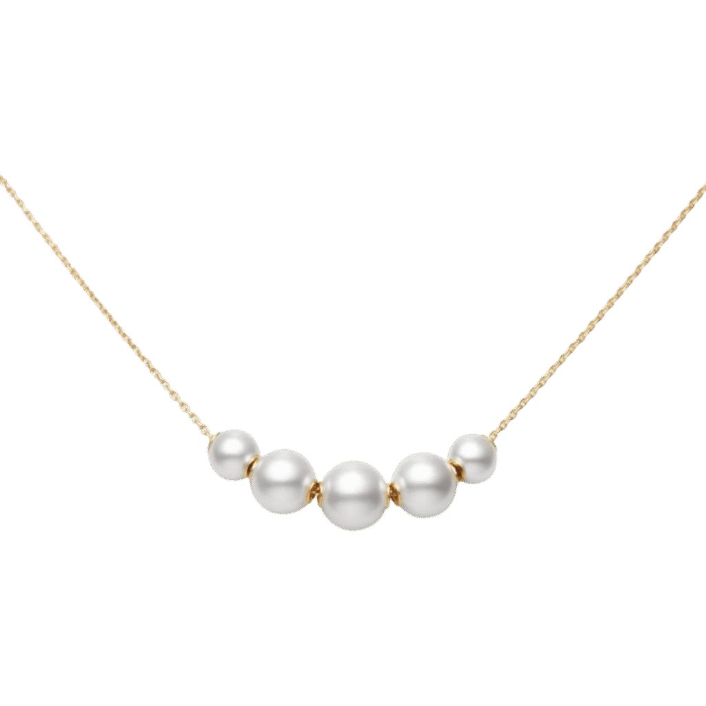 Pearls in Motion Pearl Station Necklace in 18k Yellow Gold