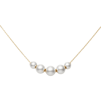 Pearls in Motion Pearl Station Necklace in 18k Yellow Gold