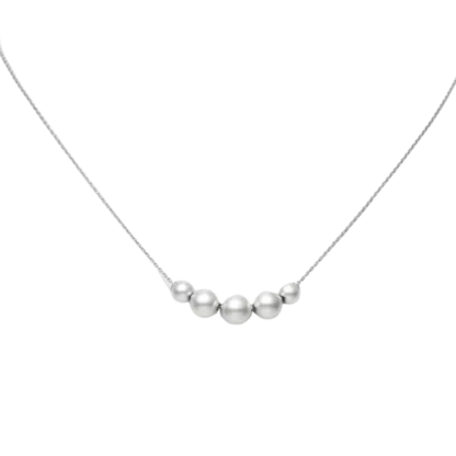 Mikimoto Pearls in Motion Five Pearl Station Necklace in 18k white gold
