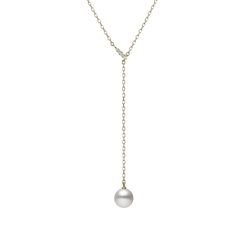 Classic Akoya Cultured Pearl Drop Pendant in 18K Yellow Gold
