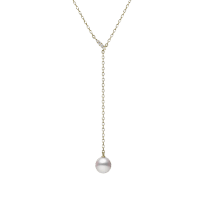 Classic Akoya Cultured Pearl Drop Pendant in 18K Yellow Gold