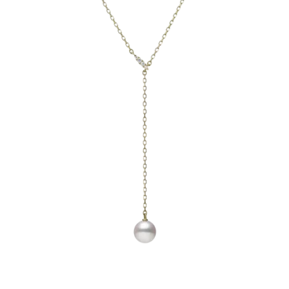 Classic Akoya Cultured Pearl Drop Pendant in 18K Yellow Gold
