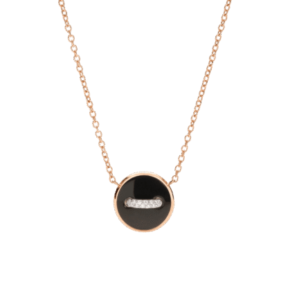 Pom Pom Dot Onyx, Mother of Pearl & Diamond Pendant