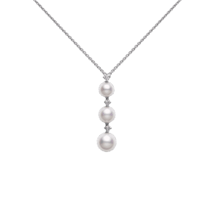 Mikimoto Three Pearl Akoya Cultured Pearl Pendant