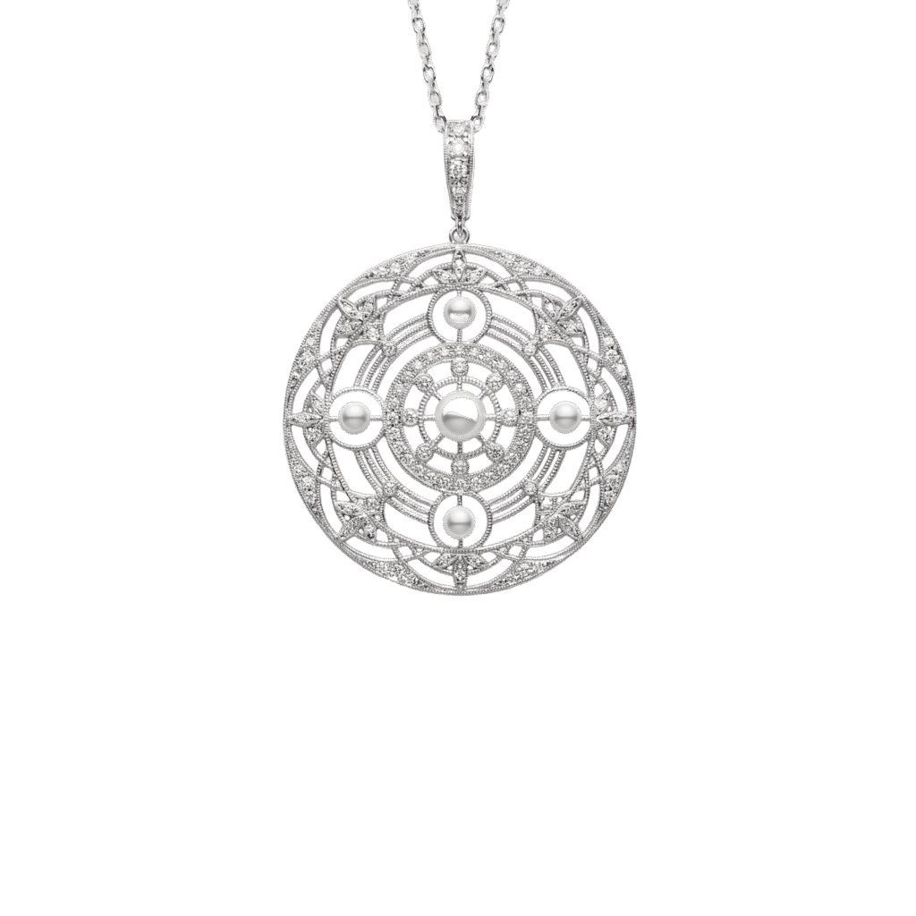 Mikimoto Akoya Pearl and Diamond Pendant Necklace