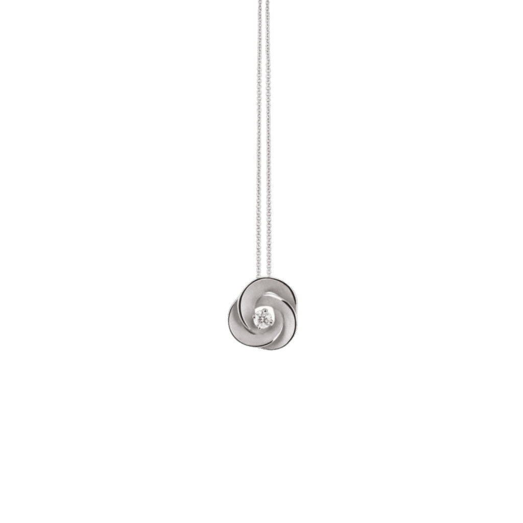 Desert Rose Pendant in 18k White Gold