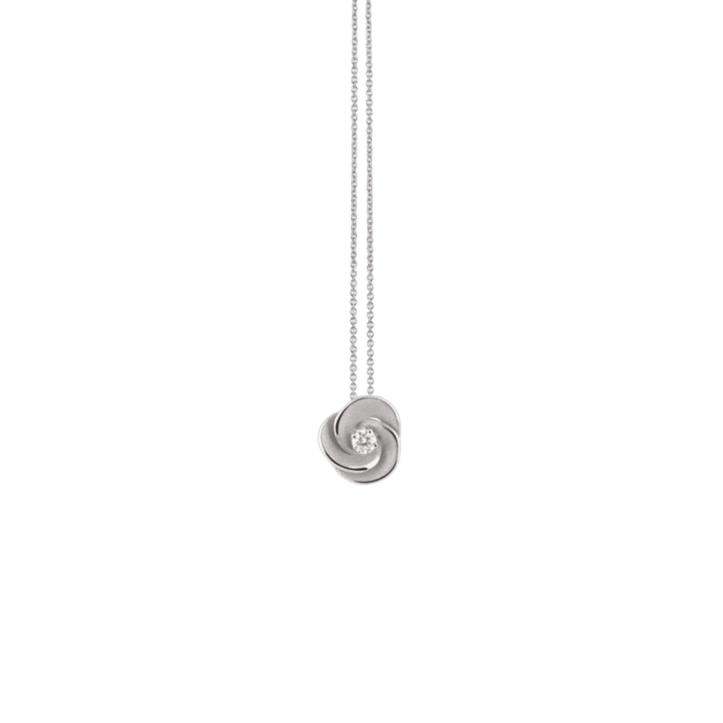 Desert Rose Pendant in 18k White Gold with Diamond