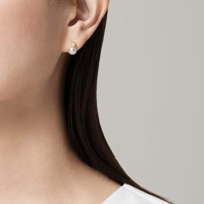 Akoya Cultured Pearl Earrings in 18K Yellow Gold