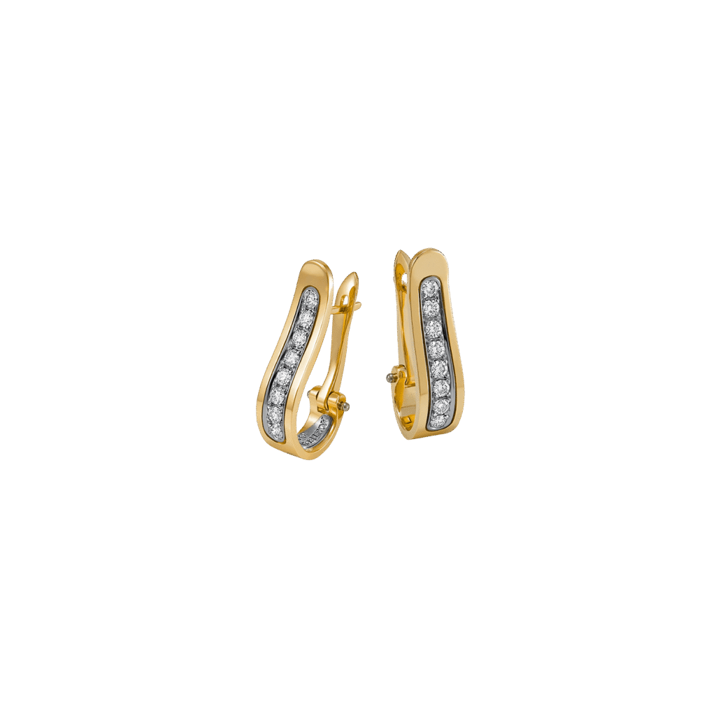 Montecristo 18K Yellow Gold Harp Diamond Earrings