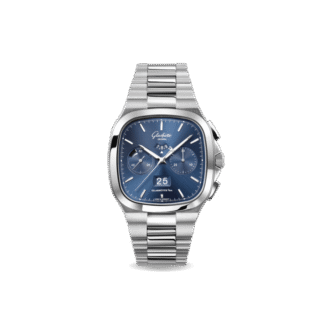 Seventies Chronograph Panorama Date, Blue Dial and Stainless Steel Case
