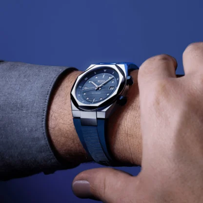 Multifort 8 Two Crowns, Blue Dial & Strap - wrist