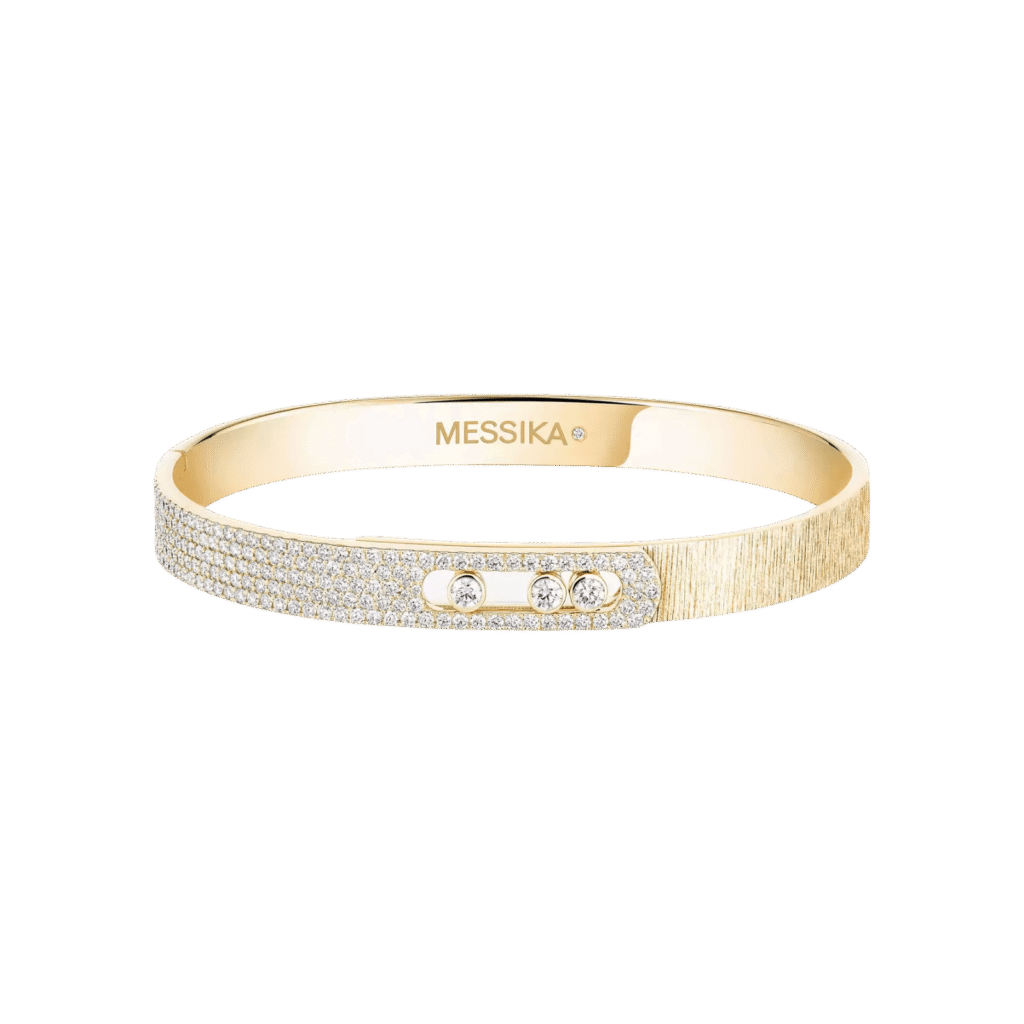 Move Noa Ciselé Semi-Pavé Bangle Large Size