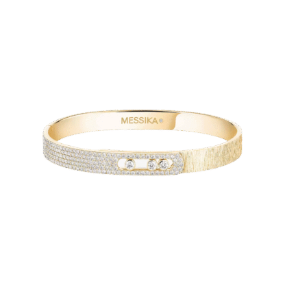 Move Noa Ciselé Semi-Pavé Bangle Large Size