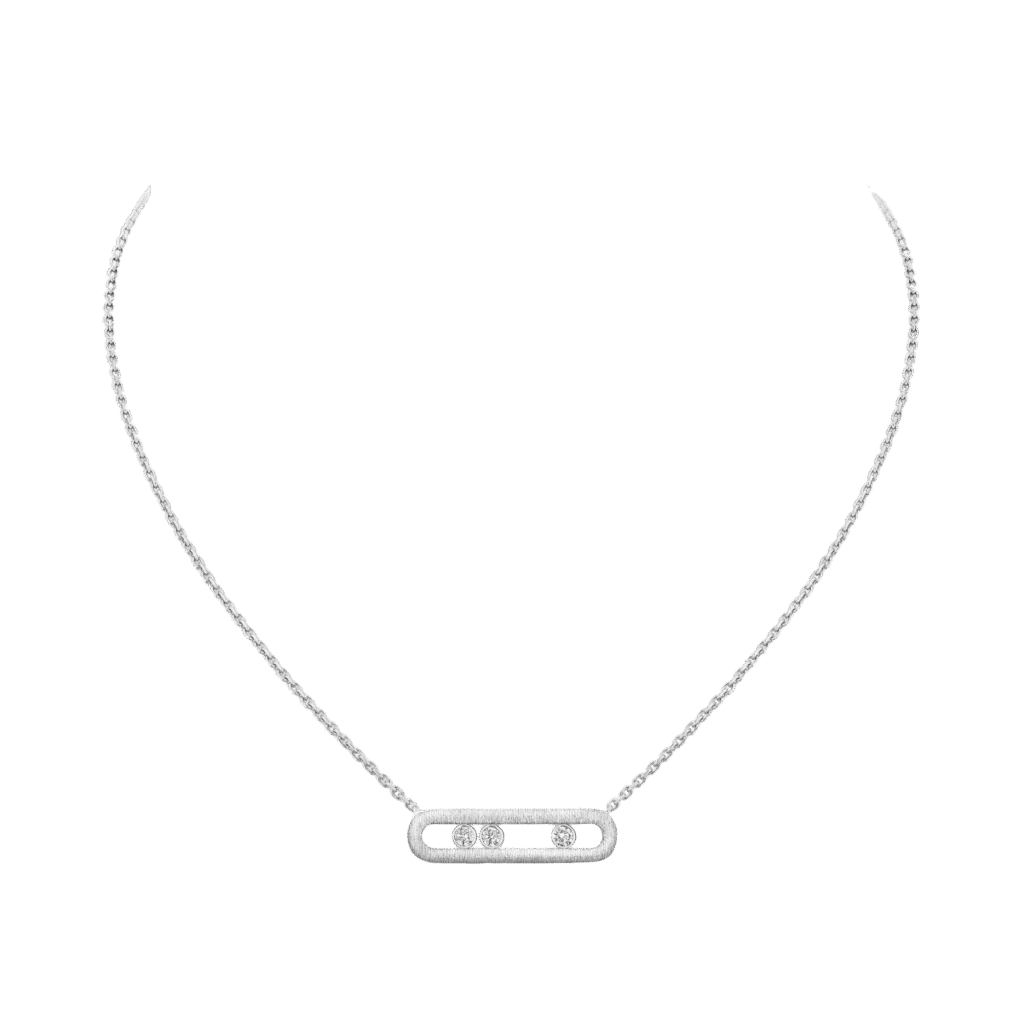 Move Classique Ciselé White Gold Diamond Necklace