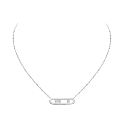 Move Classique Ciselé White Gold Diamond Necklace